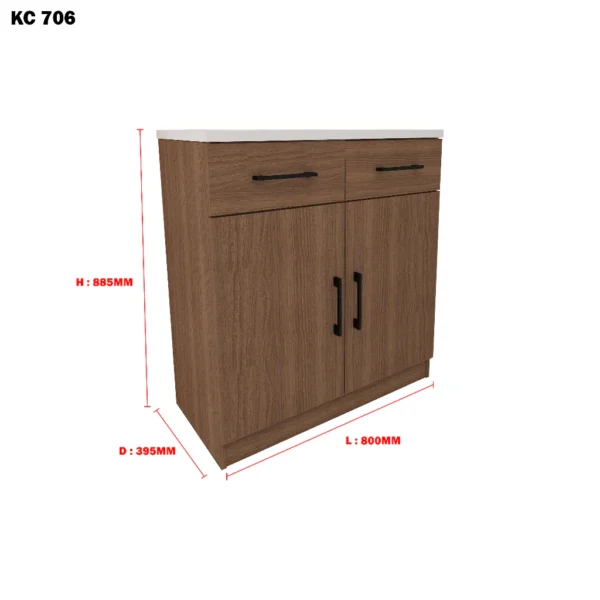 my-11134207-7r990-lp1uwzg8u9bs3b.webp MELAMINE 2 DOOR 2 DRAWER KITCHEN CABINET WATER OIL PROFF DISPLAY CABINET SHOE CABINET KABINET DAPUR