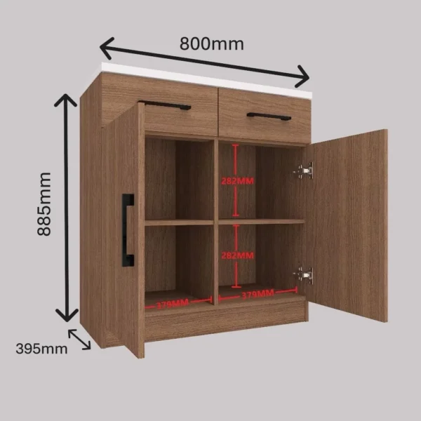 my-11134207-7rasc-m8juokvm73ls44.webp MELAMINE 2 DOOR 2 DRAWER KITCHEN CABINET WATER OIL PROFF DISPLAY CABINET SHOE CABINET KABINET DAPUR