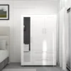 my-11134207-820l4-mqliduih7xtu42.webp Almari Baju 3 Pintu Dengan Cermin Laci Moden Minimalist Wardrobe 3 Door White Clothes Storage Cabinet WD1003 M