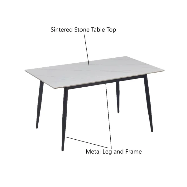 Sintered Stone Dining Table 130 140 180cm Meja Makan