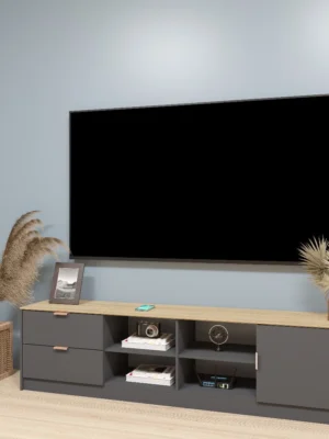 Kabinet TV Moden Minimalis dengan Ruang Simpanan TV 12