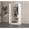 my-11134207-820l5-mqlj3ek0vqiobe.webp Almari Pakaian 2 Pintu Minimalis Putih Wardrobe Modern Wooden Bedroom Cabinet High Load Bearing Capacity WD1002