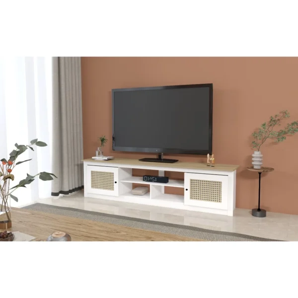 Kabinet TV Moden Minimalist dengan Ruang Simpanan TV 11