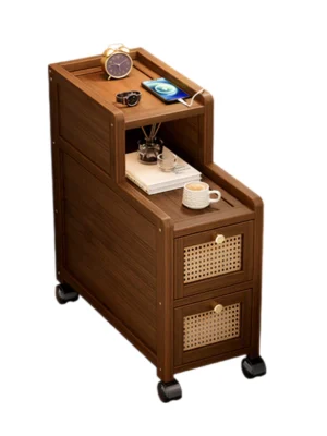 ARTISANFORGE HOME Bamboo Narrow Bedside Table       Brown