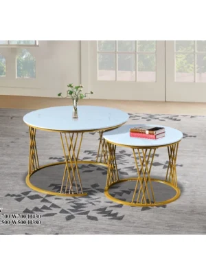 2 in 1 Sintered Stone Coffee Table Set Side Table Meja Kopi