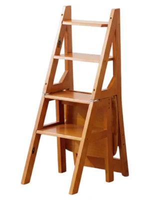 ARTISANFORGE HOME Foldable Chair Ladder      Wood Brown