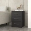Almari Kecil 3 Laci Modern Bedside Table Drawer Storage Chest Cabinet Organizer Office Cafe Minimalist   CD1436
