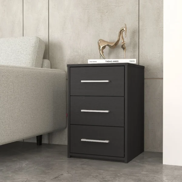 Almari Kecil 3 Laci Modern Bedside Table Drawer Storage Chest Cabinet Organizer Office Cafe Minimalist   CD1436