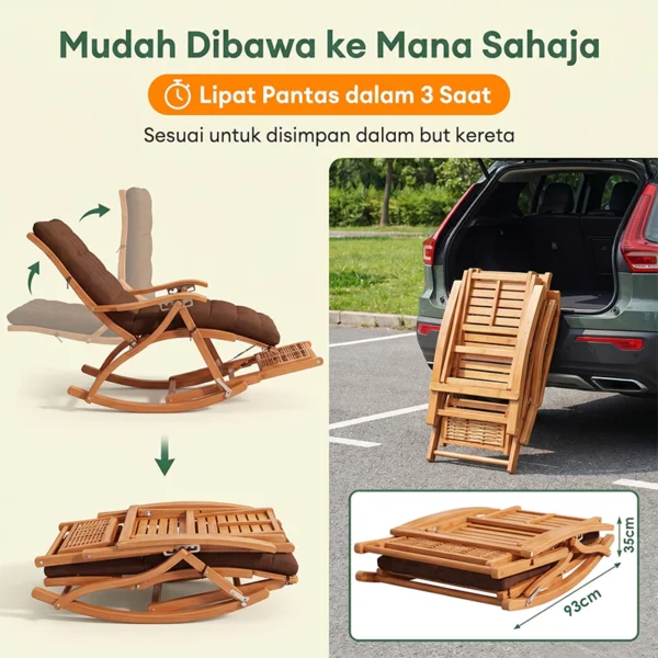 ARTISANFORGE HOME Foldable Chair Camping Chair With Mat           Brown