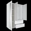 my-11134207-820ld-mqlibutoav4035.webp Almari Baju 3 Pintu Dengan Cermin Laci Moden Minimalist Wardrobe 3 Door White Clothes Storage Cabinet WD1003 M