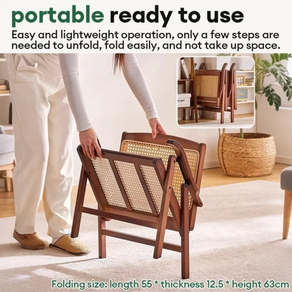 ARTISANFORGE HOME Foldable Chair Rattan Chair