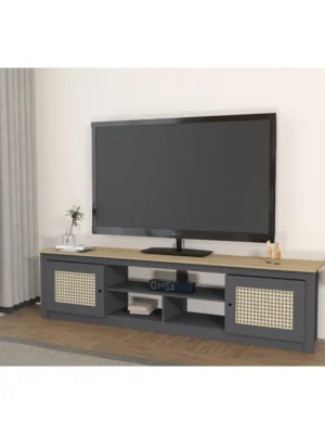 Kabinet TV Moden Minimalist dengan Ruang Simpanan TV 11