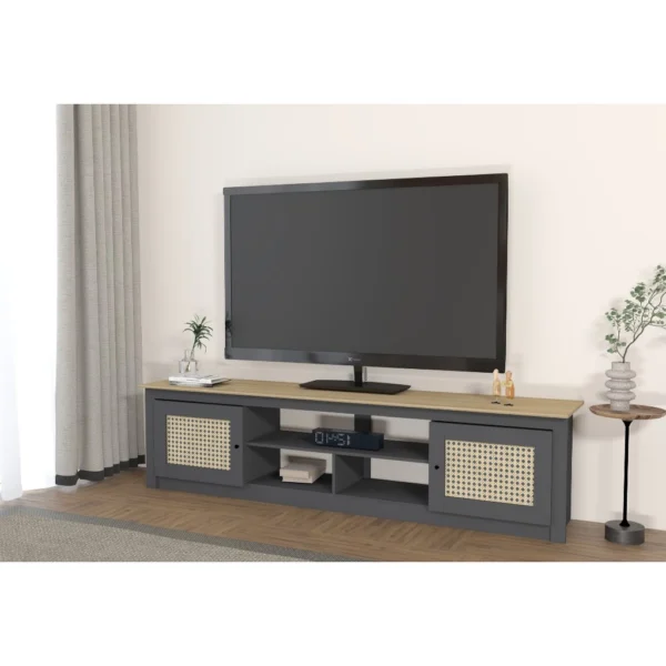Kabinet TV Moden Minimalist dengan Ruang Simpanan TV 11