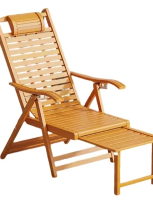 ARTISANFORGE HOME Foldable Wood Lazy Chair With Leg Support
