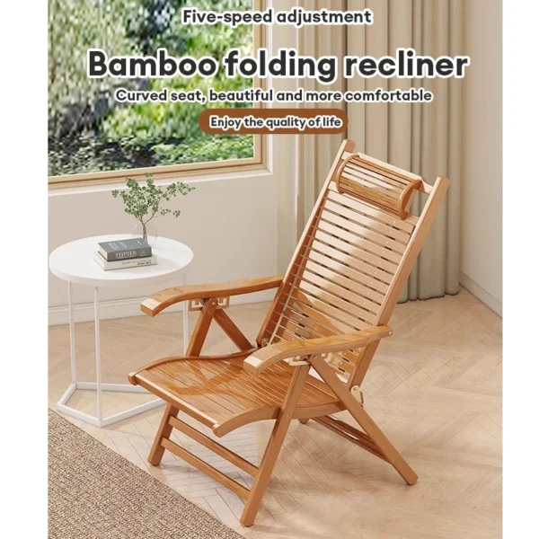 ARTISANFORGE HOME Foldable Wood Lazy Chair With Leg Support