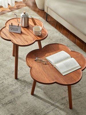 Nordic solid wood coffee table balcony restaurant living room coffee table home side table bedroom sofa corner table
