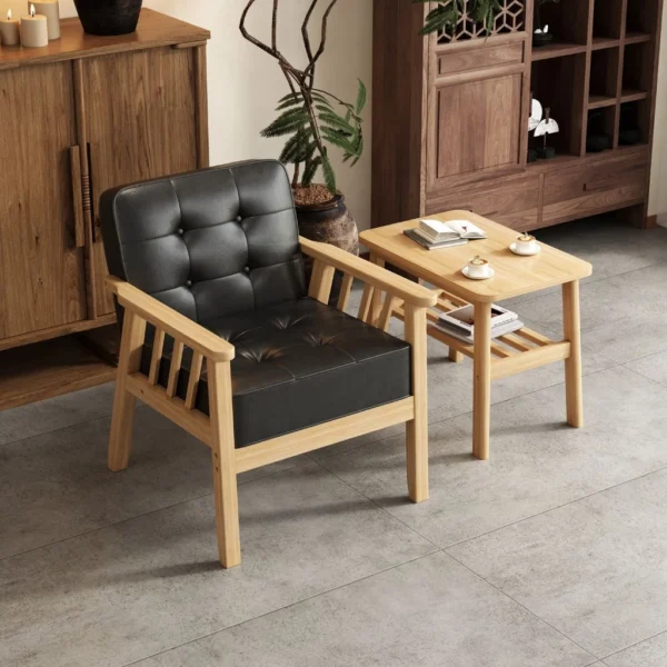 sg-11134201-824ig-meiaa9z3exhhdf.webp Retro solid wood single sofa living room apartment leather sofa el homestay cafe sofa