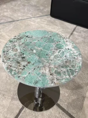 European style coffee table microcrystalline marble luxury stone home sofa living room corner table bedroom side table